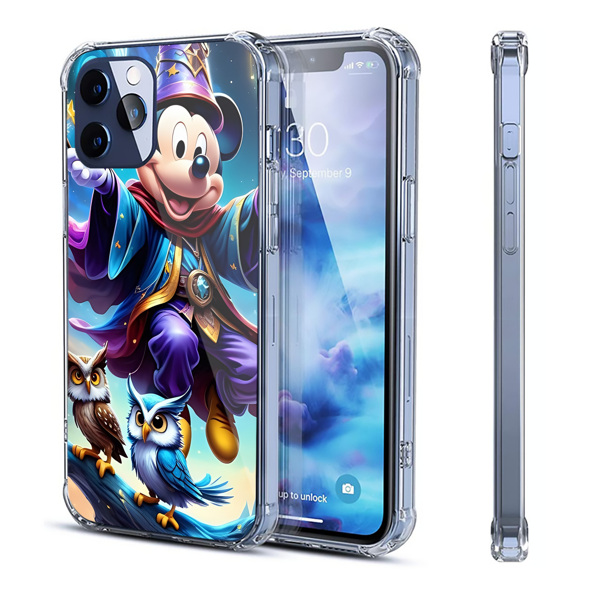（画像用） ミッキーマウス Mickey Mouse 【iPhone 12シリーズ対応】透明スマホケース（クリアソフトケース）